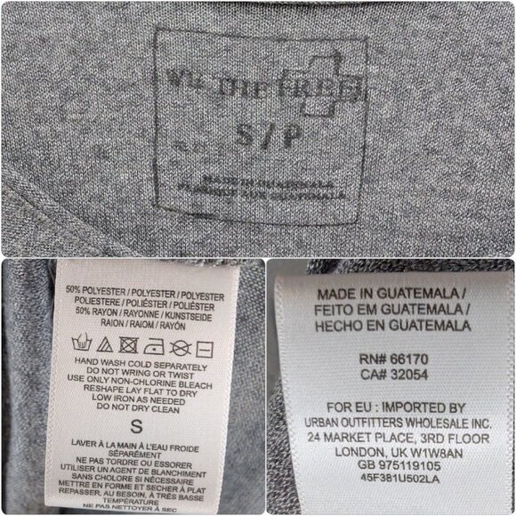 We The Free People Drape Top Womens Grey Long Sleeve Thin Lightweight Size S - Picture 4 of 8